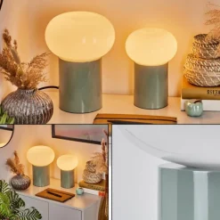 hofstein Lampe de table - kit de 2 Godrie Turquoise, 2 lumières
