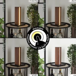 Lampes En Bois-hofstein Lampe de table Kyneton LED Bois foncé, Noir, 1 lumière