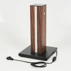 Lampes En Bois-hofstein Lampe de table Kyneton LED Bois foncé, Noir, 1 lumière