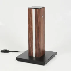 Lampes En Bois-hofstein Lampe de table Kyneton LED Bois foncé, Noir, 1 lumière