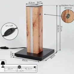 Lampes En Bois-hofstein Lampe de table Kyneton LED Écru, Noir, 1 lumière