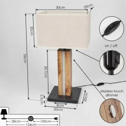 Lampes En Tissu-hofstein Lampe de table Kyneton LED Écru, Noir, 2 lumières