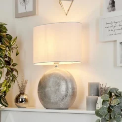 Lampes En Tissu-hofstein Lampe de table Lahnus Argenté, 1 lumière