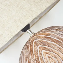 Lampes En Tissu-hofstein Lampe de table Lahnus Brun, Couleur bois, Blanc, 1 lumière