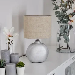 Lampes En Tissu-hofstein Lampe de table Lahnus Chrome, Argenté, 1 lumière