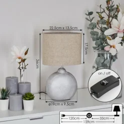 Lampes En Tissu-hofstein Lampe de table Lahnus Chrome, Argenté, 1 lumière