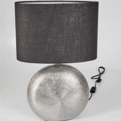 Lampes En Tissu-hofstein Lampe de table Lahnus Chrome, Noir, 1 lumière