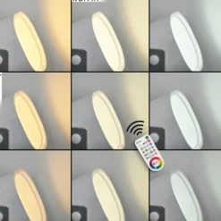 hofstein Lampe de table Ledo Argenté, 1 lumière, Télécommandes, Changeur de couleurs