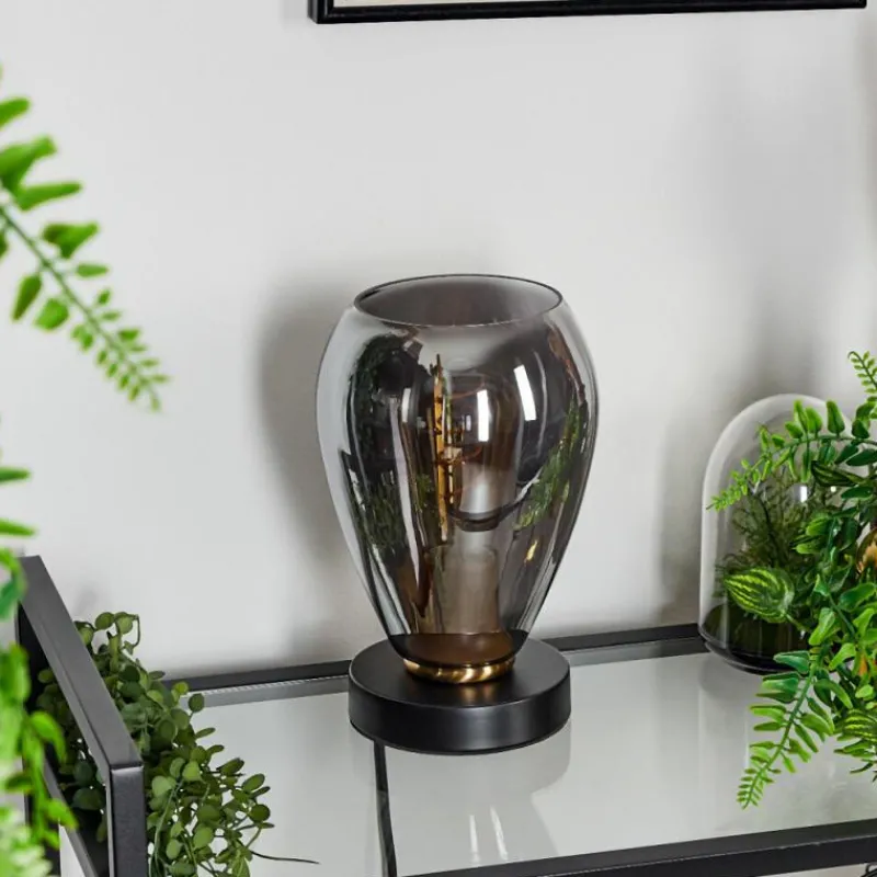 Suspension Verre Fumé-hofstein Lampe de table Lincura Laiton, Noir, 1 lumière