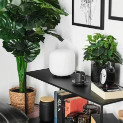 hofstein Lampe de table Loural LED Nickel mat, 1 lumière, Télécommandes, Changeur de couleurs