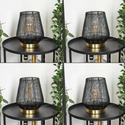 Style Boho-Chic-hofstein Lampe de table Madancos Laiton, 1 lumière