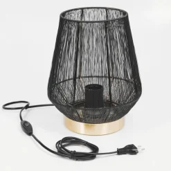 Style Boho-Chic-hofstein Lampe de table Madancos Laiton, 1 lumière