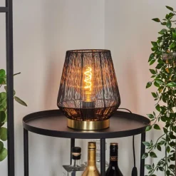 Style Boho-Chic-hofstein Lampe de table Madancos Laiton, 1 lumière
