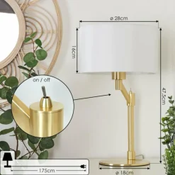 Lampes En Tissu-hofstein Lampe de table Manhenha Laiton, 1 lumière