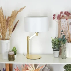 Lampes En Tissu-hofstein Lampe de table Manhenha Laiton, 1 lumière