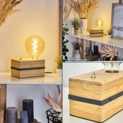 Luminaires Scandinaves-hofstein Lampe de table Noulens Écru, Noir, 1 lumière