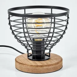 Style Boho-Chic-hofstein Lampe de table Omba Écru, Noir, 1 lumière