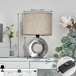 Lampes En Tissu-hofstein Lampe de table Pagade Argenté, 1 lumière