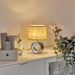 Lampes En Tissu-hofstein Lampe de table Pagade Argenté, 1 lumière