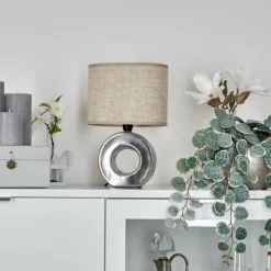 Lampes En Tissu-hofstein Lampe de table Pagade Argenté, 1 lumière