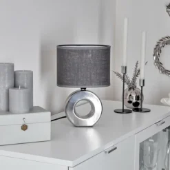 Lampes En Tissu-hofstein Lampe de table Pagade Argenté, 1 lumière