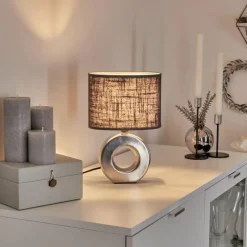 Lampes En Tissu-hofstein Lampe de table Pagade Argenté, 1 lumière