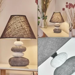 Lampes En Tissu-hofstein Lampe de table Palmela Gris, Blanc, 1 lumière