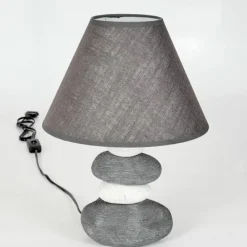 Lampes En Tissu-hofstein Lampe de table Palmela Gris, Blanc, 1 lumière