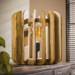 Lampes En Bois-hofstein Lampe de table Pirmil Écru, 1 lumière