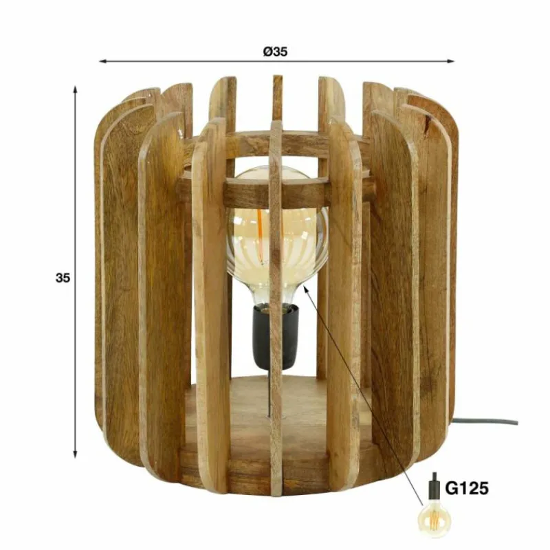 Lampes En Bois-hofstein Lampe de table Pirmil Écru, 1 lumière