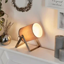 Lampes En Tissu-hofstein Lampe de table Puelches Nickel mat, 1 lumière