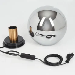 Suspension Verre Fumé-hofstein Lampe de table Recoutas Noir, 1 lumière