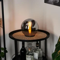 Suspension Verre Fumé-hofstein Lampe de table Recoutas Noir, 1 lumière