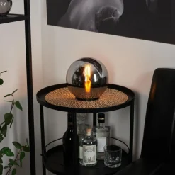 Suspension Verre Fumé-hofstein Lampe de table Recoutas Noir, 1 lumière