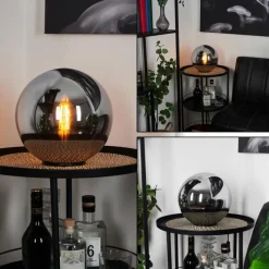 Suspension Verre Fumé-hofstein Lampe de table Recoutas Noir, 1 lumière