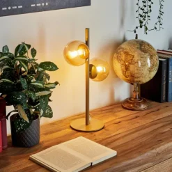 hofstein Lampe de table Remaisnil Laiton, 2 lumières