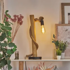 Luminaires Scandinaves-hofstein Lampe de table Riekje Écru, Noir, 1 lumière