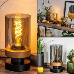 Suspension Verre Fumé-hofstein Lampe de table Roxa Écru, Noir, 1 lumière