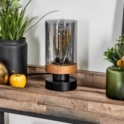 Suspension Verre Fumé-hofstein Lampe de table Roxa Écru, Noir, 1 lumière