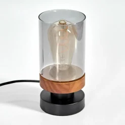 Suspension Verre Fumé-hofstein Lampe de table Roxa Écru, Noir, 1 lumière