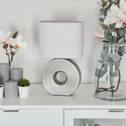 Lampes En Tissu-hofstein Lampe de table Saija Argenté, 1 lumière