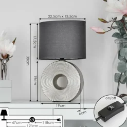 Lampes En Tissu-hofstein Lampe de table Saija Argenté, 1 lumière