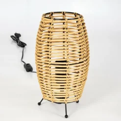 Style Boho-Chic-hofstein Lampe de table Sepins Écru, Noir, 1 lumière