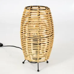 Style Boho-Chic-hofstein Lampe de table Sepins Écru, Noir, 1 lumière