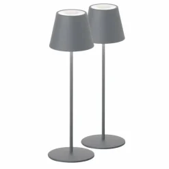 FHL easy Lampe de table 2 set Cosenza LED Gris, 1 lumière, Changeur de couleurs* Éclairage Led