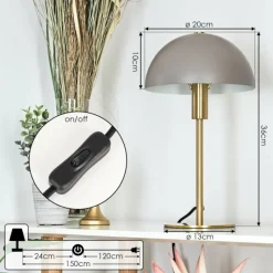 Luminaires Rustiques-hofstein Lampe de table Tamel Or, 1 lumière