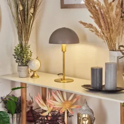 Luminaires Rustiques-hofstein Lampe de table Tamel Or, 1 lumière