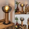 Suspension Verre Fumé-hofstein Lampe de table Vouhet Brun, Couleur bois, Noir, 1 lumière