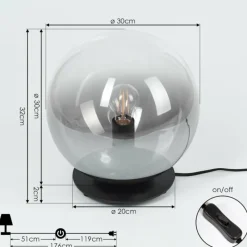 Luminaires Scandinaves-hofstein Lampe de table Ahanga Noir, 1 lumière