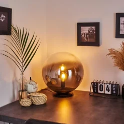 Luminaires Scandinaves-hofstein Lampe de table Ahanga Noir, 1 lumière